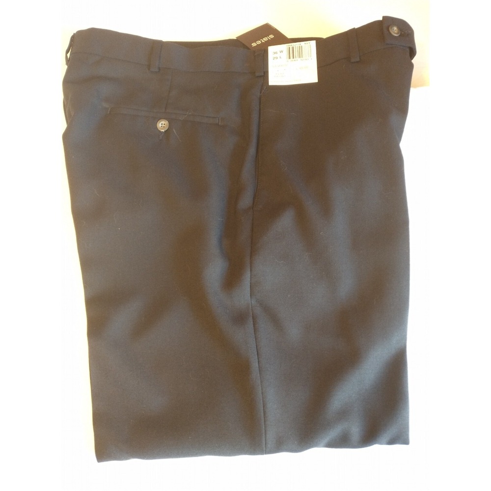 Slates Men's Formal Dress Pants, 45%Worsted Wool, Size 36x29 Navy Blue‎